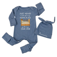 Funny Baby Bodysuit Just Moved Out of Mom’s Place Got My Own Crib Personalized Newborn Outfit Baby Shower Gift Soft Cotton Keepsake