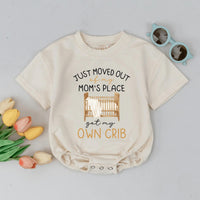 Funny Baby Coming Home Outfit Neutral Newborn Bodysuit with Minimalist Crib Design Perfect for Baby Shower Gift or Hospital Outfit
