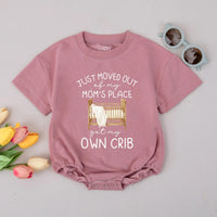 Funny Baby Coming Home Outfit Neutral Newborn Bodysuit with Minimalist Crib Design Perfect for Baby Shower Gift or Hospital Outfit