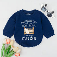 Funny Baby Coming Home Outfit Neutral Newborn Bodysuit with Minimalist Crib Design Perfect for Baby Shower Gift or Hospital Outfit
