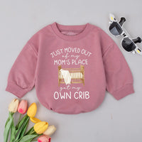 Funny Baby Coming Home Outfit Neutral Newborn Bodysuit with Minimalist Crib Design Perfect for Baby Shower Gift or Hospital Outfit