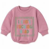 Funny Baby Romper with 'I Can't F***ing Read' Quote, Long Sleeve Sweatshirt Style, Soft Cotton, Perfect for Gag Gifts, 0-24 Months