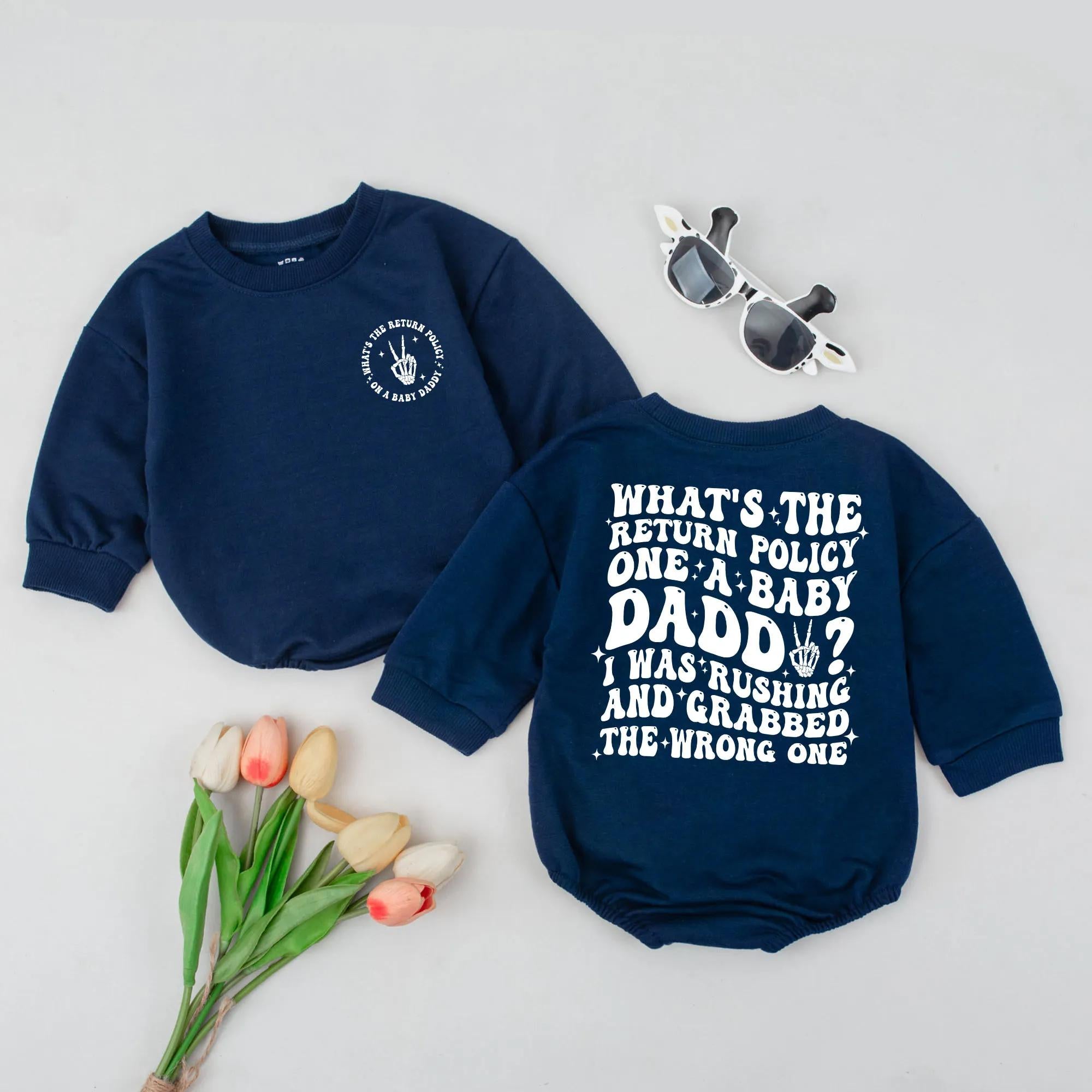 Funny Baby Romper with Quirky Daddy Joke Black Text Summer Infant Bodysuit Light Background Hilarious Gift for Father's Day or Birthday