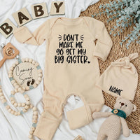 Funny Big Sister Baby Bodysuit Playful Text Outfit Custom Infant Romper Black Whimsical Font Newborn Gift Soft Cotton Comfortable Wear