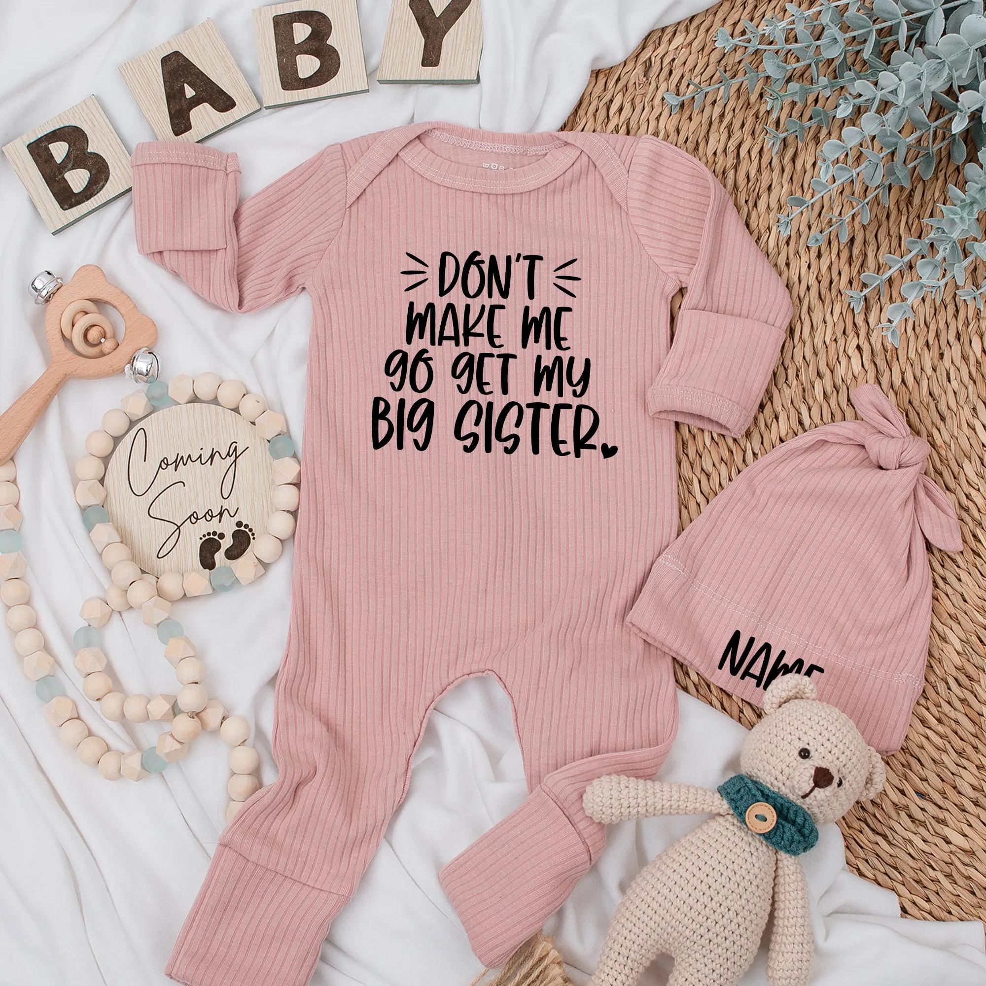 Funny Big Sister Baby Bodysuit Playful Text Outfit Custom Infant Romper Black Whimsical Font Newborn Gift Soft Cotton Comfortable Wear