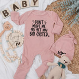 Funny Big Sister Baby Bodysuit Playful Text Outfit Custom Infant Romper Black Whimsical Font Newborn Gift Soft Cotton Comfortable Wear