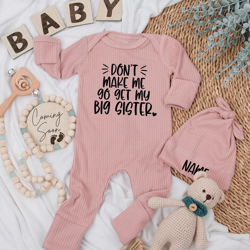 Funny Big Sister Baby Bodysuit Playful Text Outfit Custom Infant Romper Black Whimsical Font Newborn Gift Soft Cotton Comfortable Wear