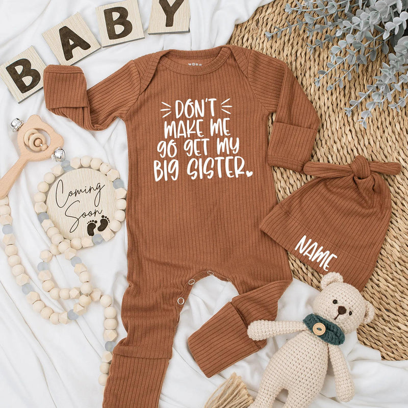 Funny Big Sister Baby Bodysuit Playful Text Outfit Custom Infant Romper Black Whimsical Font Newborn Gift Soft Cotton Comfortable Wear