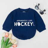 Funny Hockey Baby Romper with Green Puck and Stick Design Soft Cotton Outfit for Sports-Loving Families Baby Shower Gift or Birthday