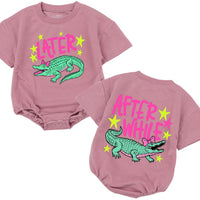 Funny Later Gator Baby Romper with Pink Bow Crocodile Design, Comfortable Cotton Infant Bodysuit Toddler Girl Outfit Fun Birthday Gift