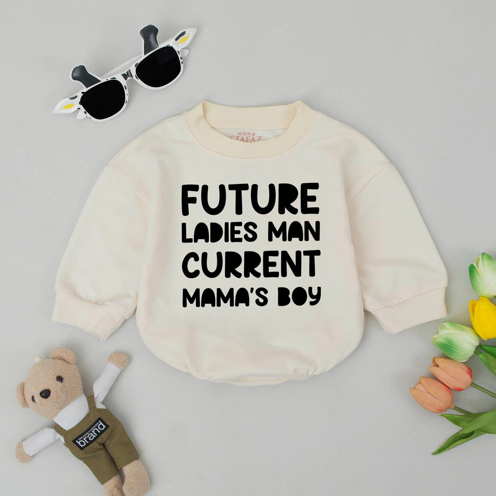 Future Ladies Man Current Mama's Boy Baby Romper Cute Infant Outfit Soft Cotton Baby Shower Gift First Mother's Day Newborn Clothes