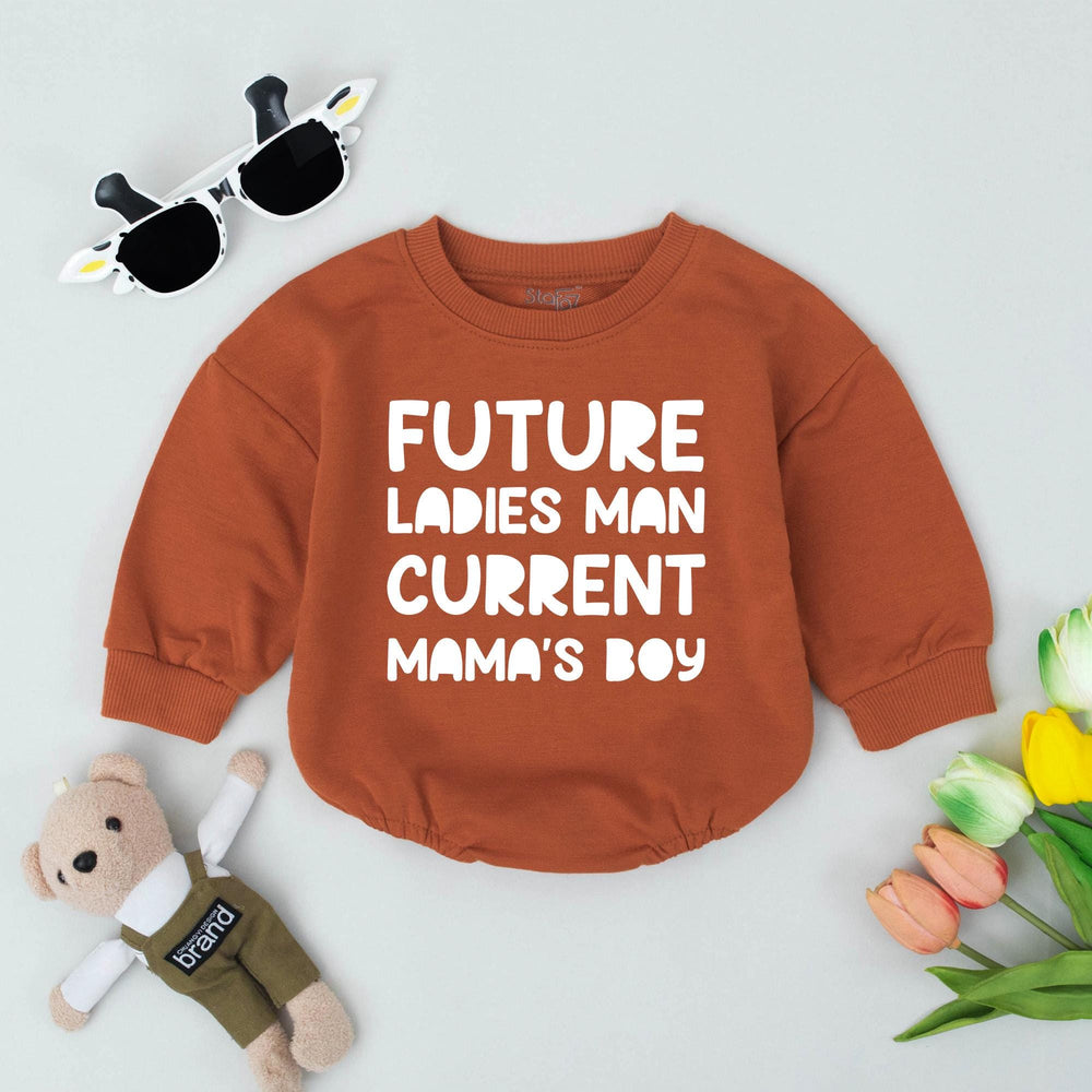 Future Ladies Man Current Mama's Boy Baby Romper Cute Infant Outfit Soft Cotton Baby Shower Gift First Mother's Day Newborn Clothes