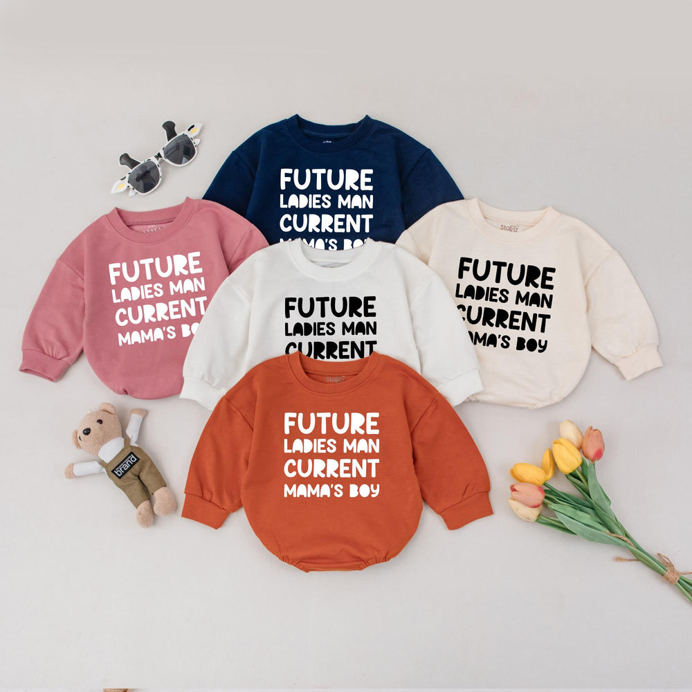 Future Ladies Man Current Mama's Boy Baby Romper Cute Infant Outfit Soft Cotton Baby Shower Gift First Mother's Day Newborn Clothes