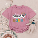 Future Piano Buddy Baby Romper with Mommy, Retro Music Infant Bodysuit, Soft Cotton Baby Clothes, Musical Notes Gift for Baby Birthday
