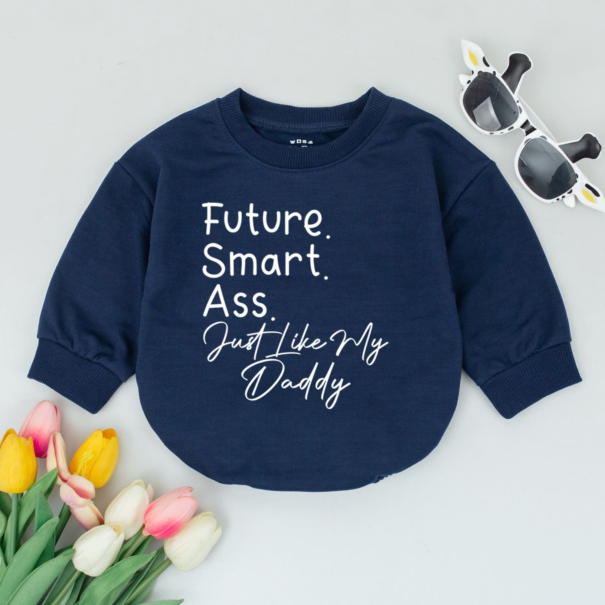Future Smart Ass Just Like My Daddy Baby Romper Funny Bodysuit Mauve Cotton New Dad Baby Shower Father's Day Boy Girl Clothes