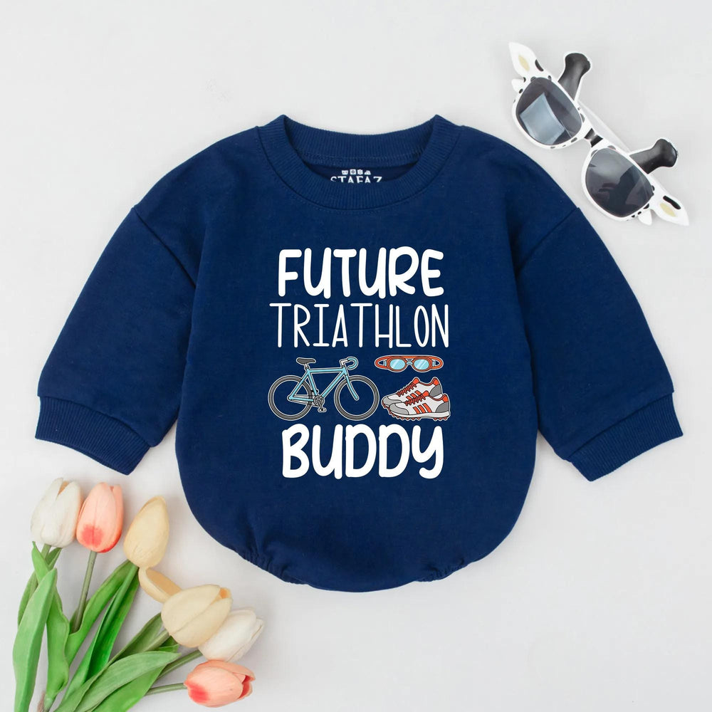 Future Triathlon Buddy Baby Romper Swim Bike Run Bodysuit Cute Sport Gift Newborn Outfit Pregnancy Announcement Soft Cotton Clothes