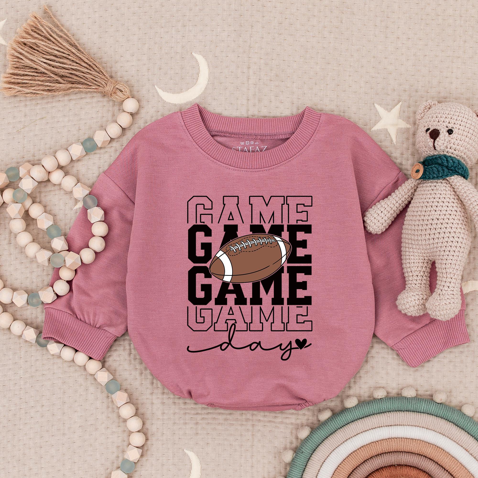 Gameday Football Baby Romper with Heart Design Fun Sporty Outfit for Baby Boys Newborn Cotton Comfortable Playful Design Birthday Gift