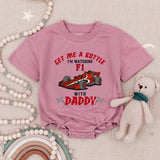 Get Me a Bottle I'm Watching F1 Baby Romper, Cute Formula One Outfit, Racing Infant Clothes, Red Race Car Design, Fun for Race Day
