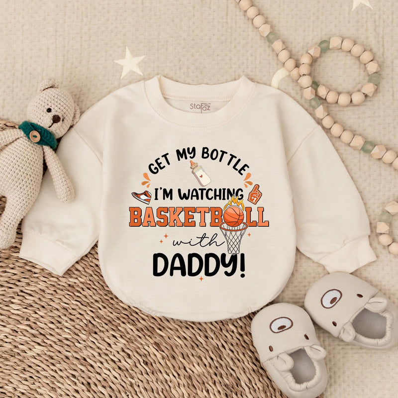 Get My Bottle Basketball Romper Baby Game Day Outfit Fun Sports Bodysuit Cotton Comfortable Infant Boy Girl Birthday Gift