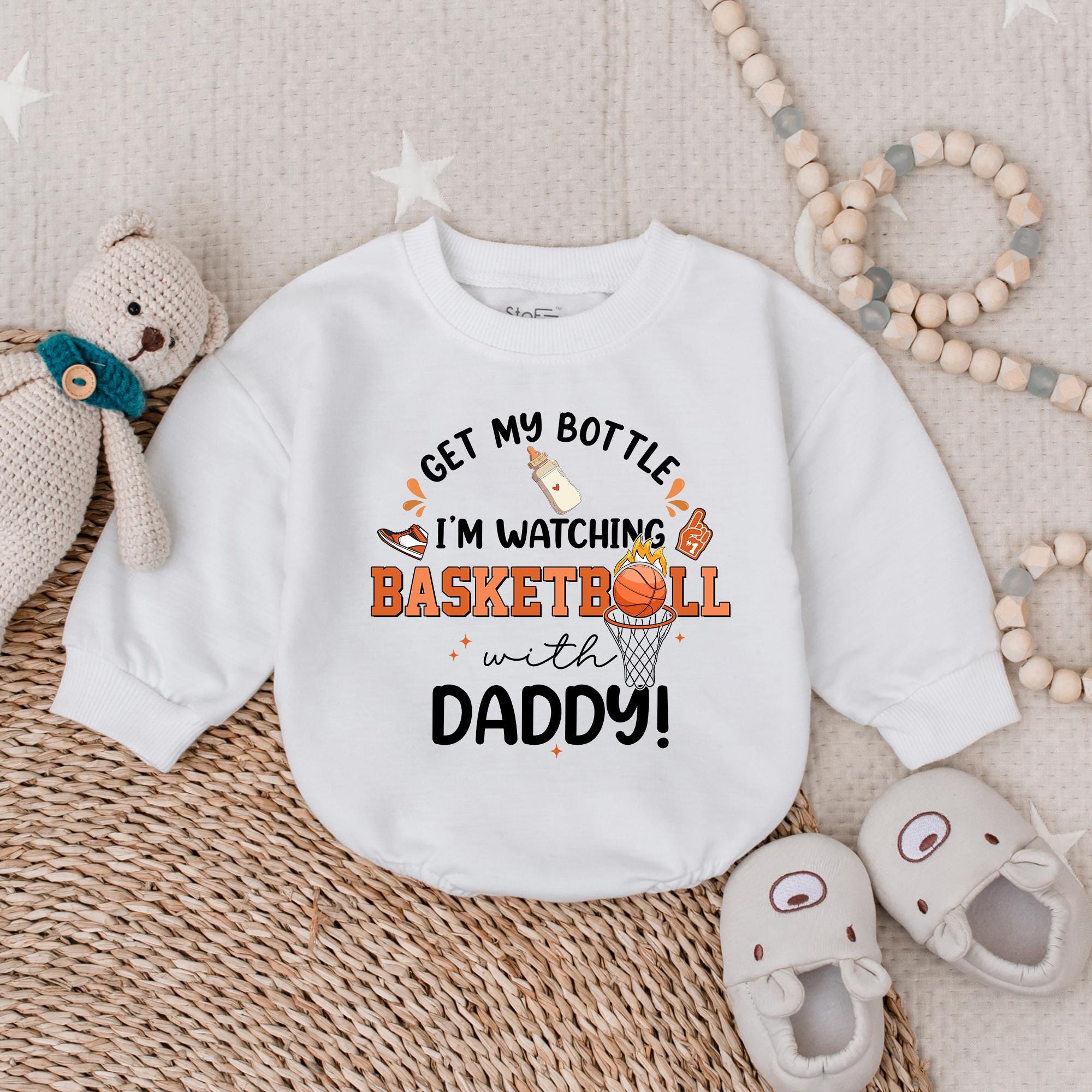 Get My Bottle Basketball Romper Baby Game Day Outfit Fun Sports Bodysuit Cotton Comfortable Infant Boy Girl Birthday Gift