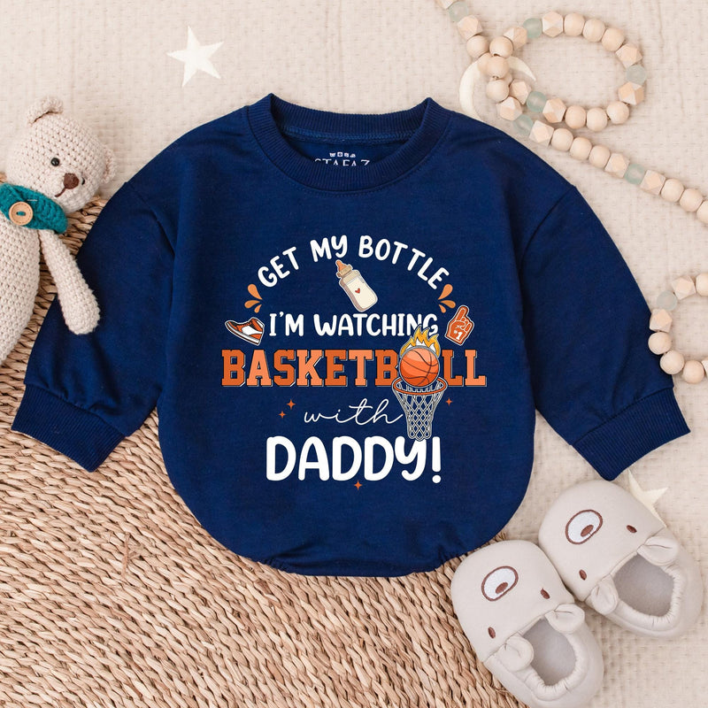 Get My Bottle Basketball Romper Baby Game Day Outfit Fun Sports Bodysuit Cotton Comfortable Infant Boy Girl Birthday Gift