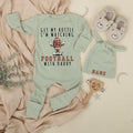 Get My Bottle I'm Watching Football with Daddy Baby Bodysuit Funny Game Day Outfit for Infants Soft Cotton Sports Baby Shower Gift