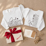 Girl Daddy and Daddy's Girl Matching Sweatshirt & Baby Romper with Custom Name, Adorable Father’s Day Outfit for Newborns & Dads