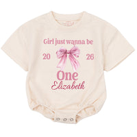 Girls Just Wanna Be One First Birthday Shirts with Pink Bow, Matching Mommy and Me Birthday Outfits, Personalized Family Party Tees 2026