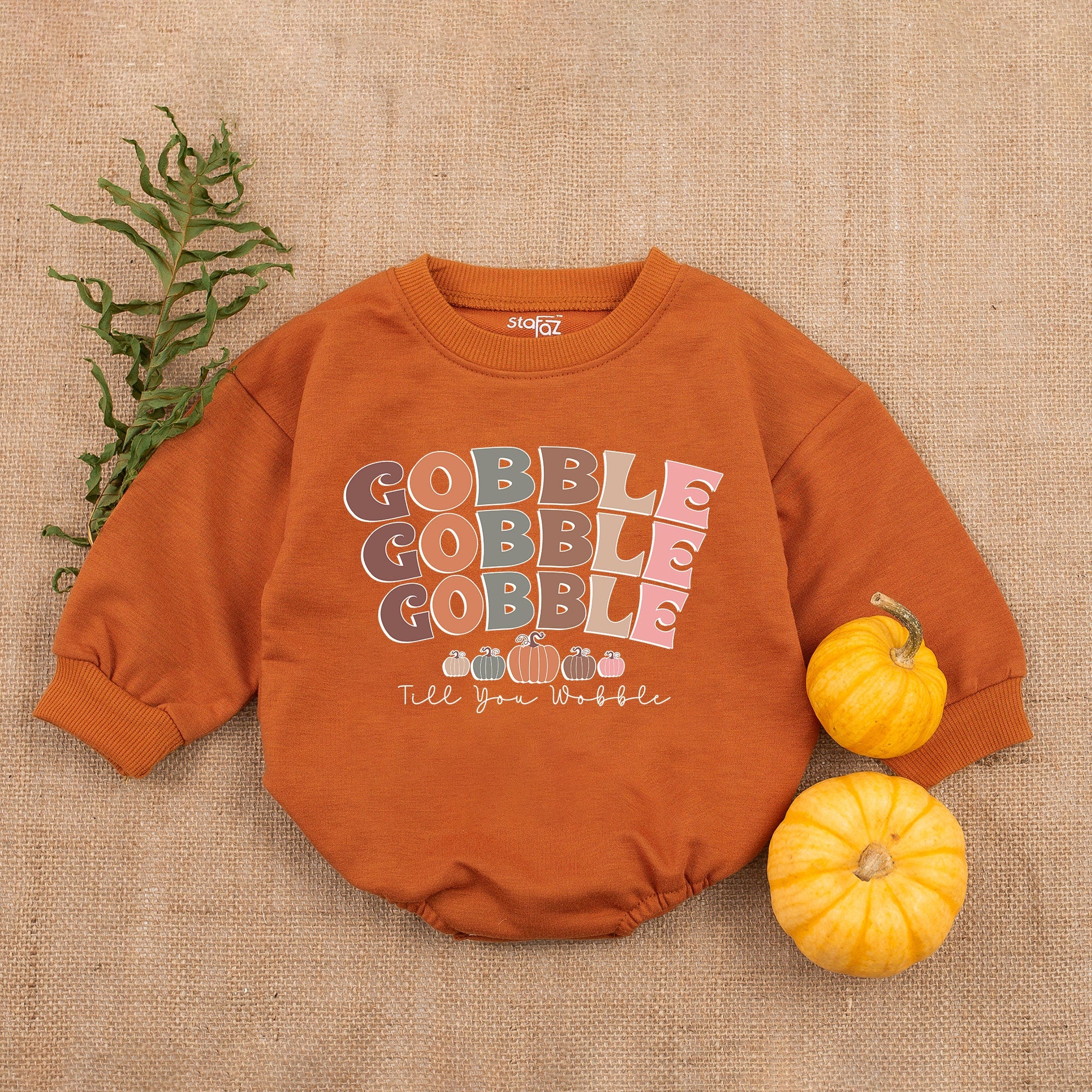 Gobble Till You Wobble Baby Romper Thanksgiving Infant Outfit Soft Cotton Fall Baby Shower Gift First Holiday Clothes for Girls