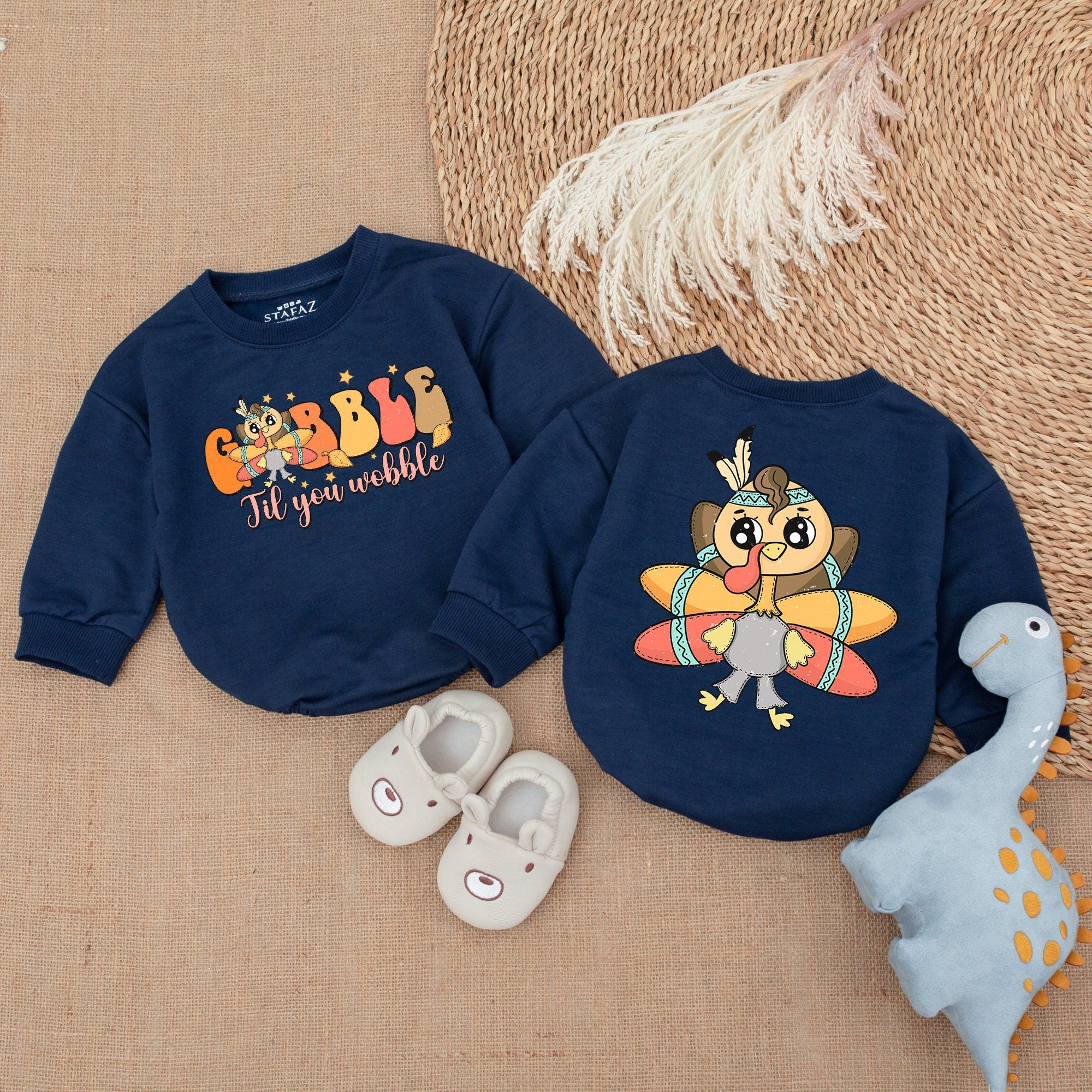 Gobble Till You Wobble Baby Romper Thanksgiving Outfit Soft Cotton Festive Turkey Design Fall Infant Clothes First Holiday Celebration