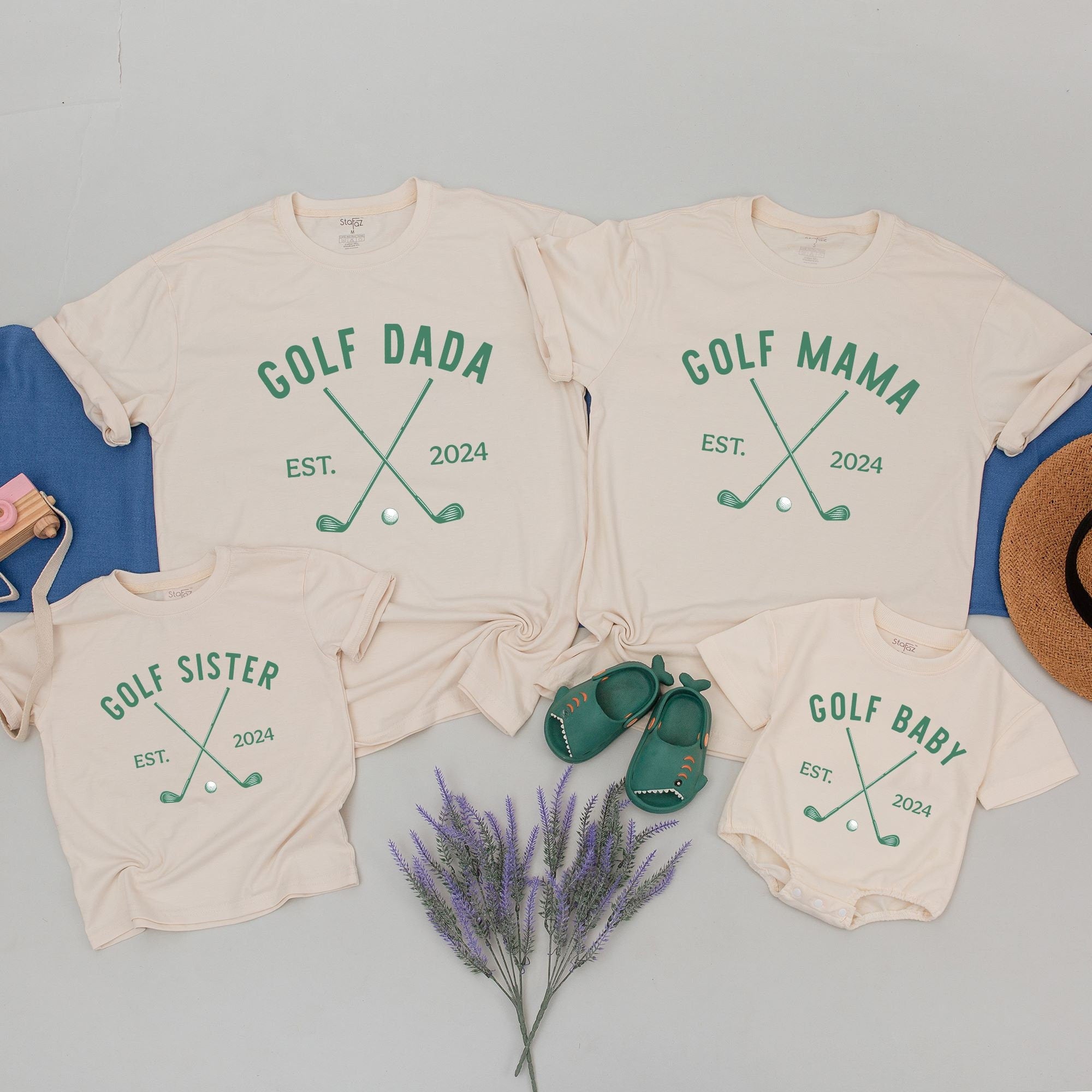 Golf Family Matching Shirts Personalized Birthday Gift Mom Dad Baby Boy Golfing Theme Cotton Comfortable