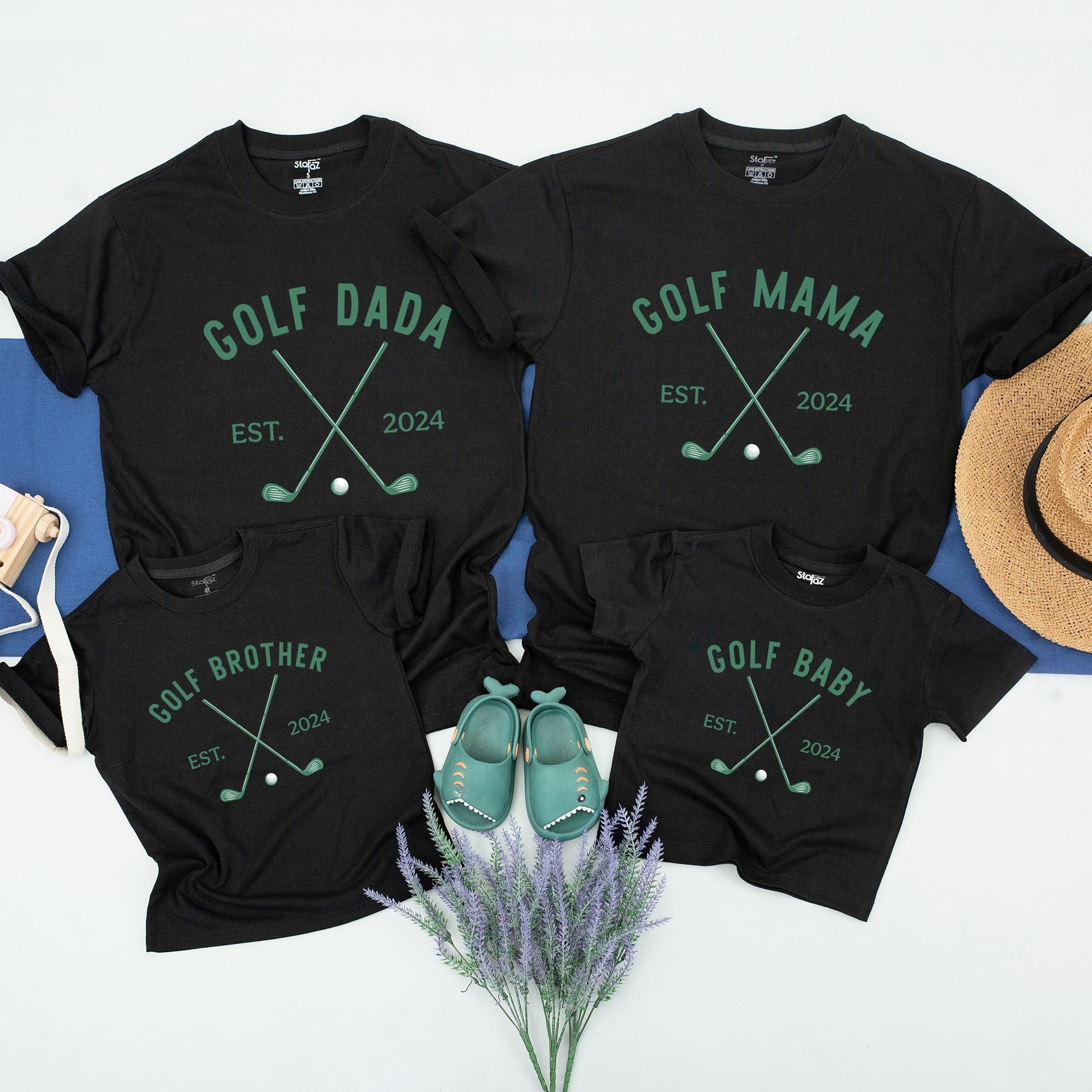 Golf Family Matching Shirts Personalized Birthday Gift Mom Dad Baby Boy Golfing Theme Cotton Comfortable