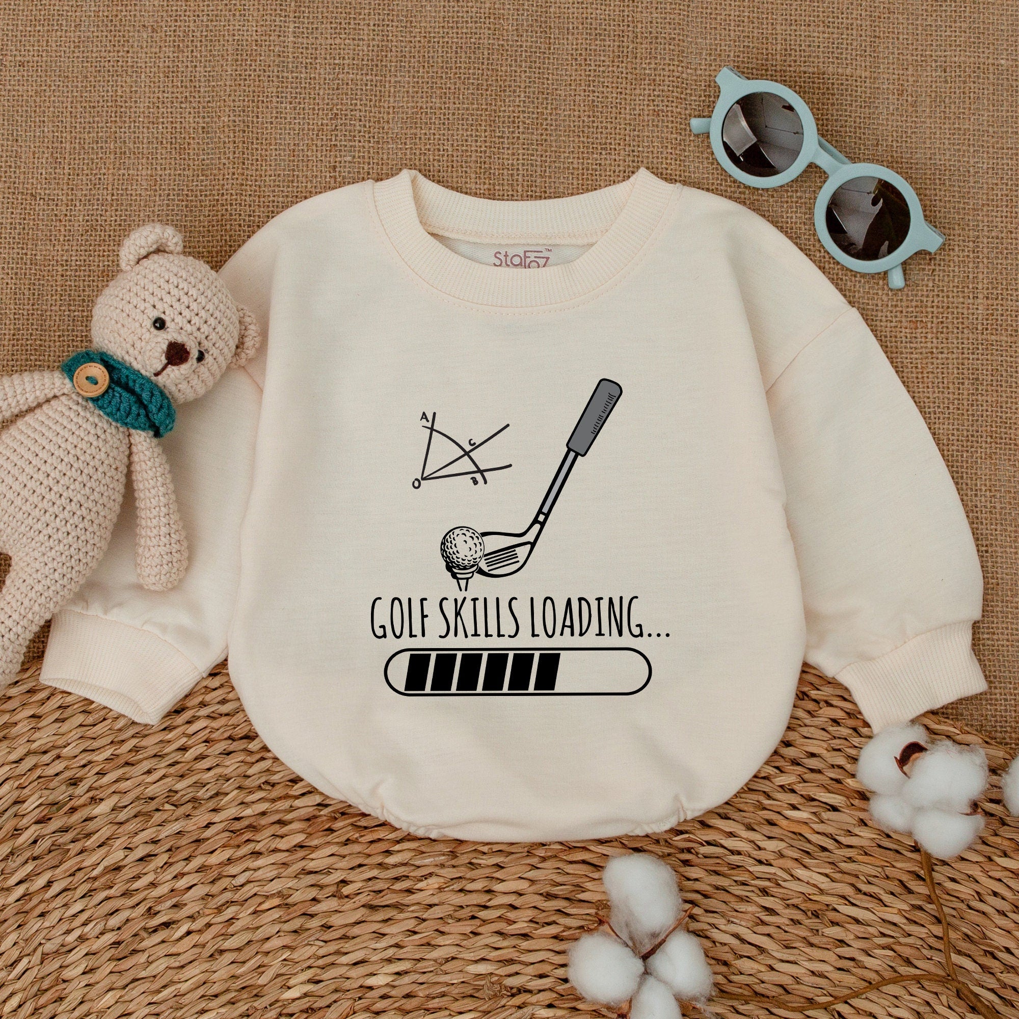 Golf Skills Loading Baby Romper with DNA Graphic Funny Newborn Boy Bodysuit Cute Gift for Infant Casual Cotton Soft Playful Outfit