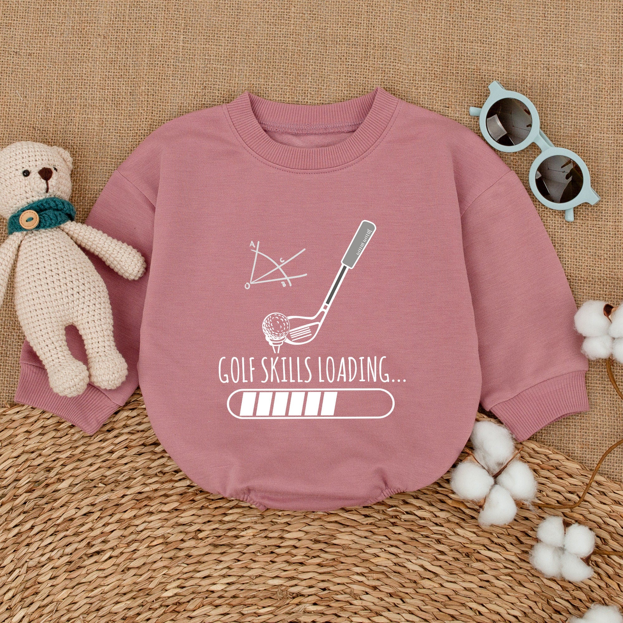 Golf Skills Loading Baby Romper with DNA Graphic Funny Newborn Boy Bodysuit Cute Gift for Infant Casual Cotton Soft Playful Outfit
