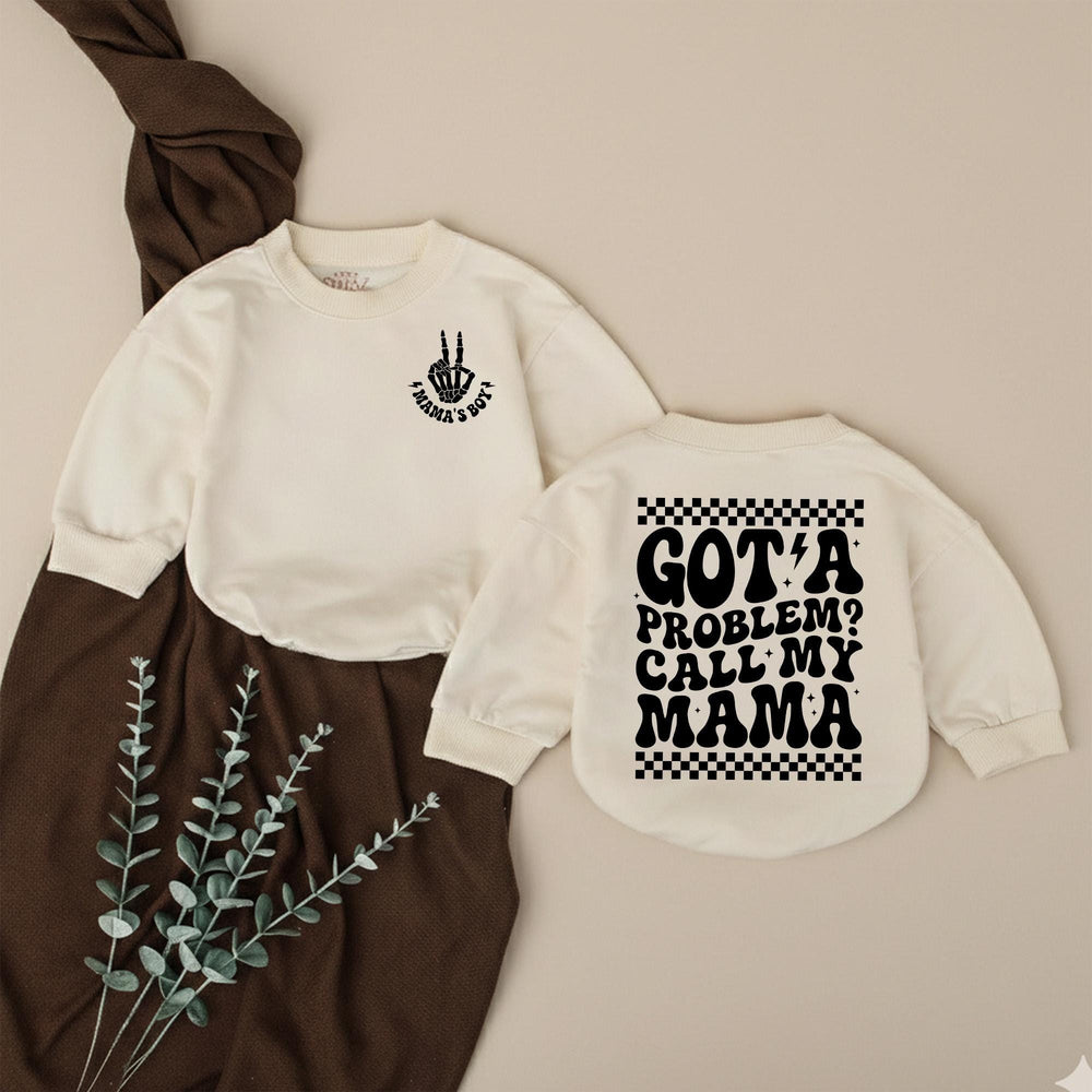 Got a Problem Call My Mama Baby Romper Funny Skeleton Design Retro 70s Style Comfortable Cotton Outfit for Boys Birthday or Party Gift