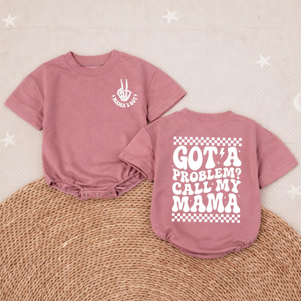 Got a Problem Call My Mama Baby Romper Funny Skeleton Design Retro 70s Style Comfortable Cotton Outfit for Boys Birthday or Party Gift