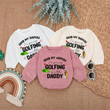 Grab My Diapers I'm Going Golfing With Daddy Baby Romper - Cute Long Sleeve Outfit for Newborns - Soft Cotton Baby Shower Gift