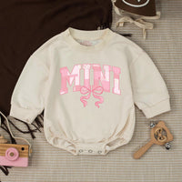 Grammy Mama Mini Matching Sweatshirts with Pink Bow Artwork, Family Outfit for Milestones, Customizable Names Available