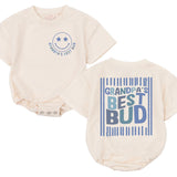 grandpa's Best Bud Baby Romper, Retro First Father's Day Baby Outfit, New Born Shower Gift, Dad Son Newborn Bodysuit, grandpa's Bestie