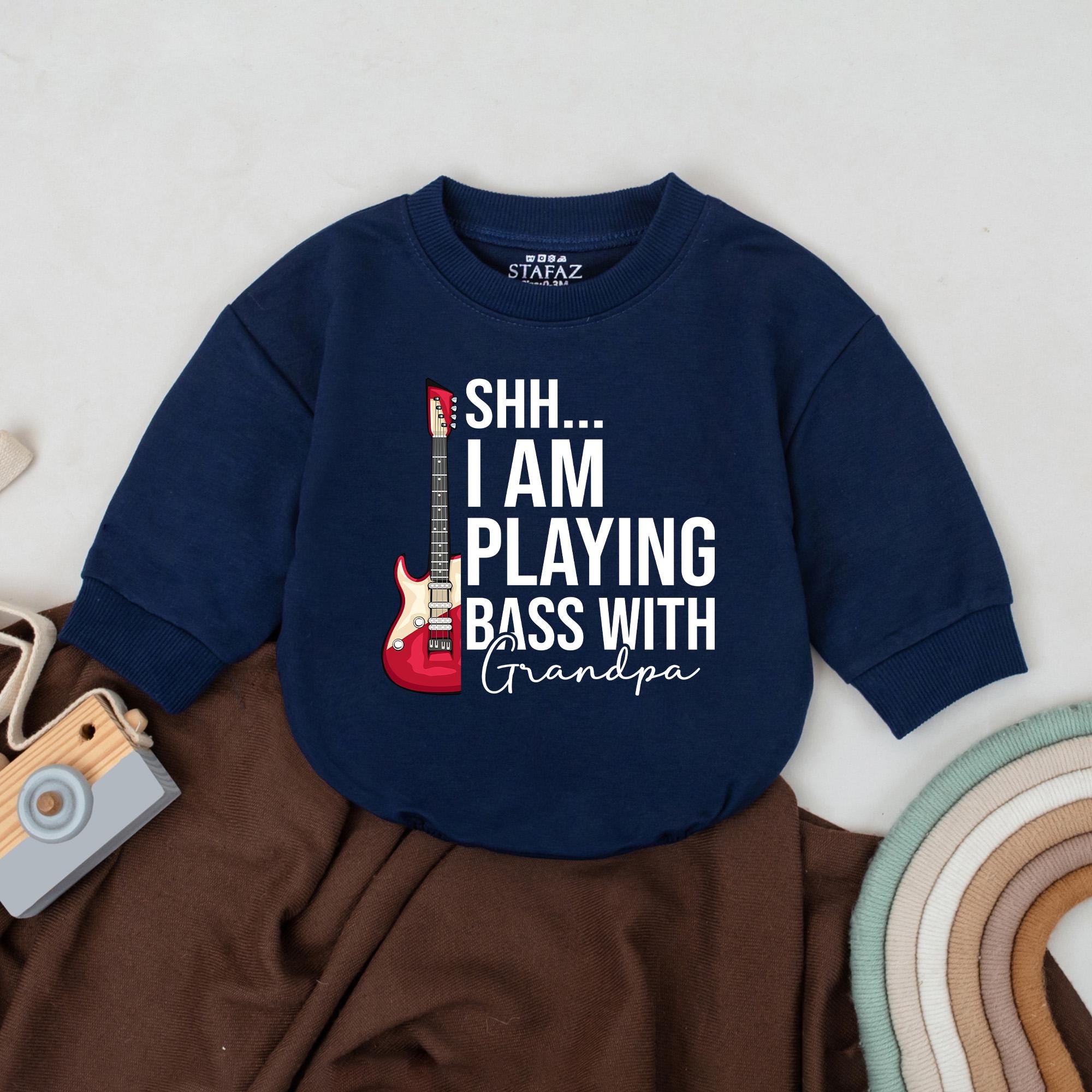 Grandpa's Jam Session Baby Romper Funny Bass Guitar Outfit Personalized Gift for Music-Loving Infant or Toddler Birthday Cotton Soft Wear