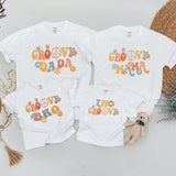 Groovy Family Birthday Shirts 70s Retro Matching Outfits for Two-Year-Old Girl Vibrant Design Personalized Gift Cotton Comfortable Wear