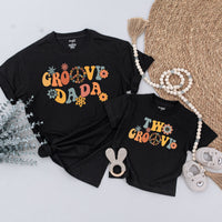 Groovy Family Birthday Shirts 70s Retro Matching Outfits for Two-Year-Old Girl Vibrant Design Personalized Gift Cotton Comfortable Wear