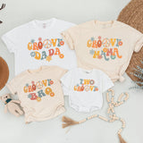 Groovy Family Birthday Shirts 70s Retro Matching Outfits for Two-Year-Old Girl Vibrant Design Personalized Gift Cotton Comfortable Wear