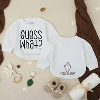 Guess What Chicken Butt Baby Romper Funny Farm Outfit Soft Cotton Infant Toddler Clothes Cute Shower Gift for Boys or Girls