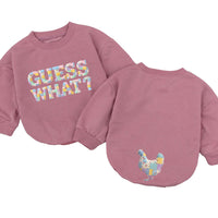 Guess What Chicken Butt Baby Romper Funny Patchwork Bodysuit Gender Neutral Infant Outfit Soft Cotton Baby Shower Gift Cute Design