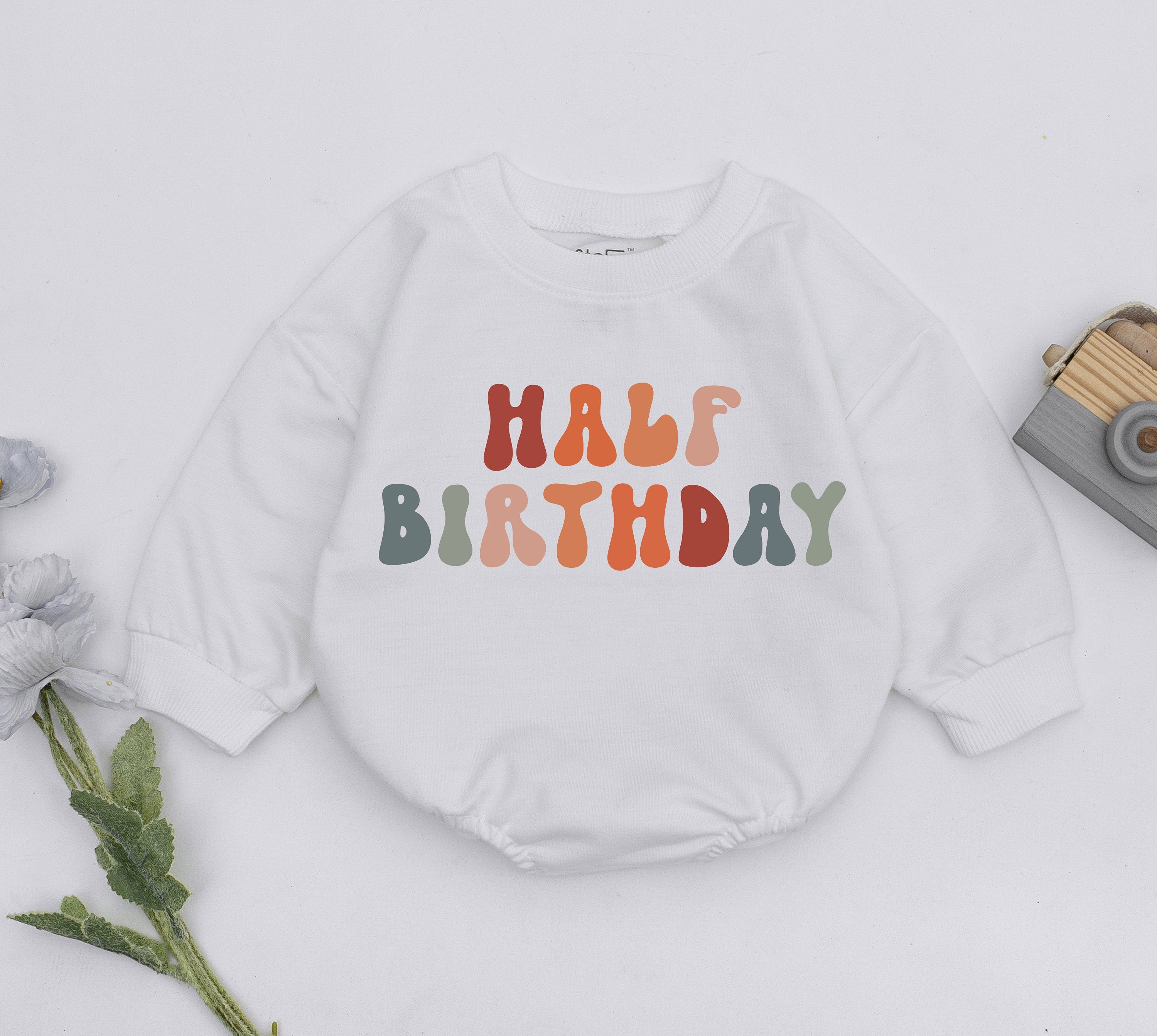 Half Birthday Boy Romper Colorful Half Way to One Outfit for 6 Months Baby Celebration Newborn Gift Vibrant Playful Design