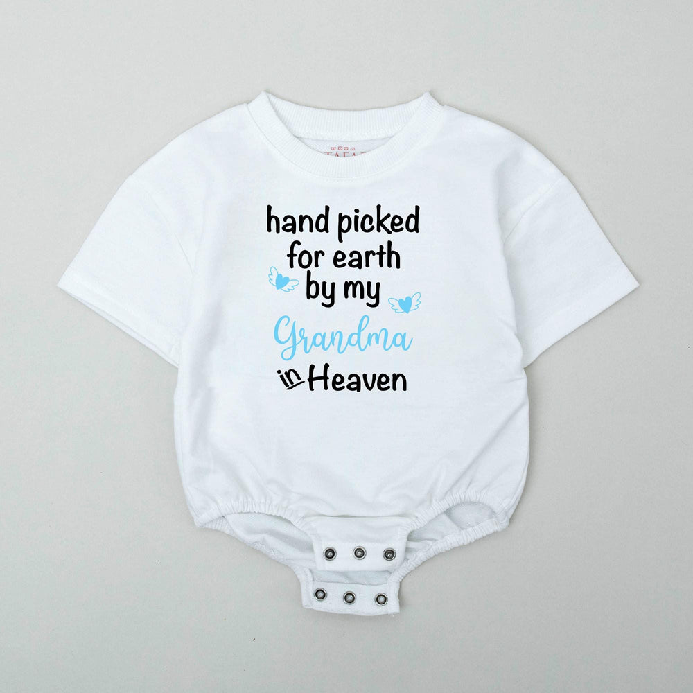Hand Picked For Earth Baby Romper with Custom Name, Memorial Bodysuit Featuring Angel Wings, Sent From Heaven Newborn Gift Keepsake