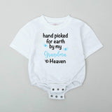 Hand Picked For Earth Baby Romper with Custom Name, Memorial Bodysuit Featuring Angel Wings, Sent From Heaven Newborn Gift Keepsake