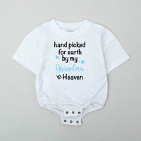 Hand Picked For Earth Baby Romper with Custom Name, Memorial Bodysuit Featuring Angel Wings, Sent From Heaven Newborn Gift Keepsake