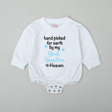 Hand Picked For Earth Baby Romper with Custom Name, Memorial Bodysuit Featuring Angel Wings, Sent From Heaven Newborn Gift Keepsake